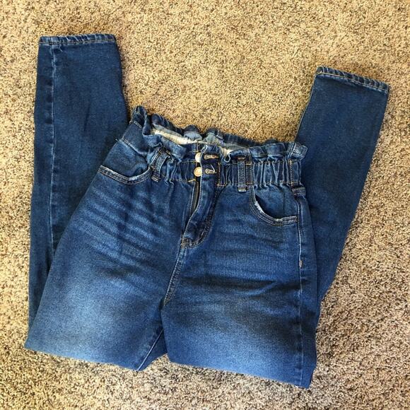 WILD FABLE • Women’s Paper Bag Denim Blue Jeans - Sz 0 - Picture 2 of 3